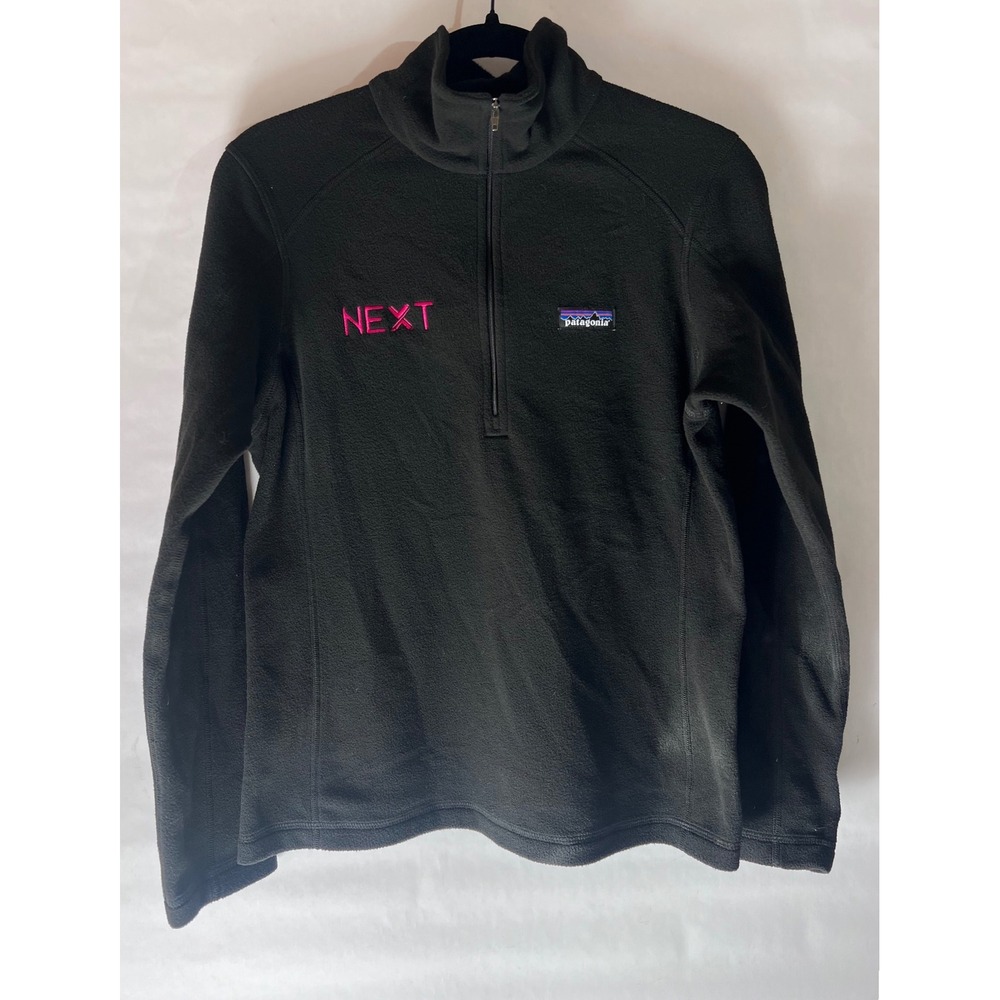 Patagonia Micro D 1/4 Zip Fleece Pullover Black Small 26278 Custom Graphic